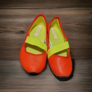 New Balance One Hundred Womens Neon Orange And Yellow Slip On Tennis Shoe